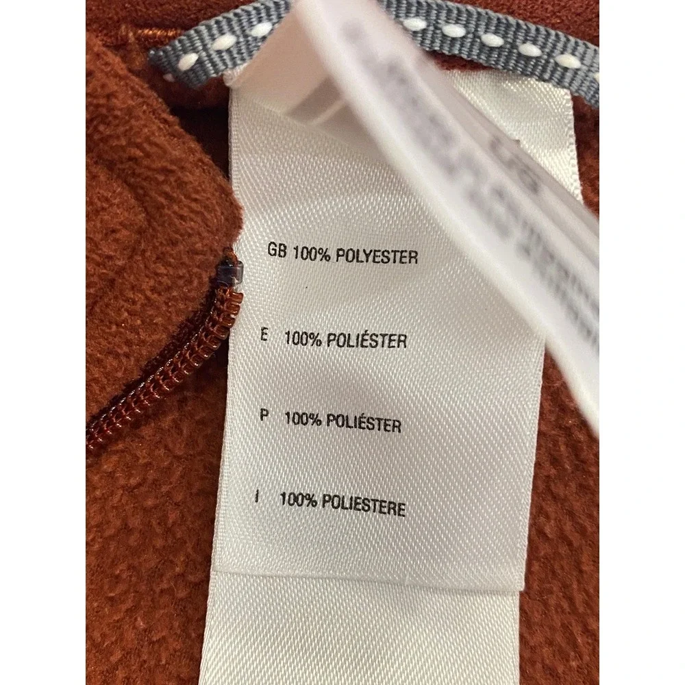 North Face TKA 100 Fleece 1/4 Zip Pullover Jacket Rust Brown Mens L‎